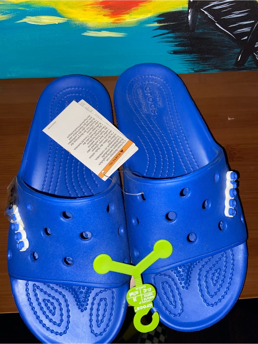 NWT CROCS Classic Slide Sandals in Royal Blue - Picture 7 of 7